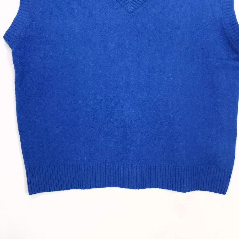Levi's Sweater Vest Royal Blue Knit Pull Over Mens Large Cotton Vneck - Picture 7 of 13
